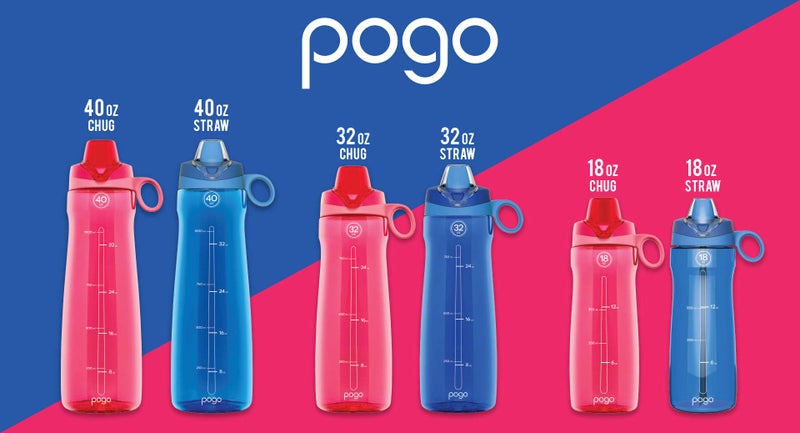 Pogo BPA-Free Tritan Plastic Water Bottle with Soft Straw, 32 Oz, Blue - Image 4